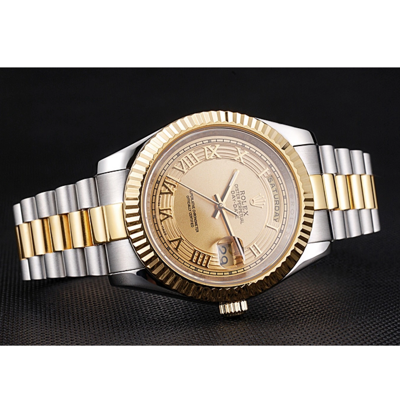 Good copy rolex watches Tone Rolex 18k Two Steel Day-Date Gold Gold Plated Stainless Dial 0614